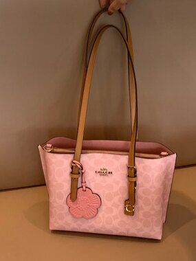 COACH Mollie25 Cherry Powder Tote Bag